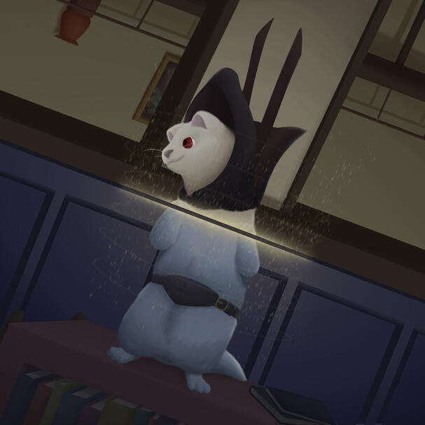 Telia peeking through a portal